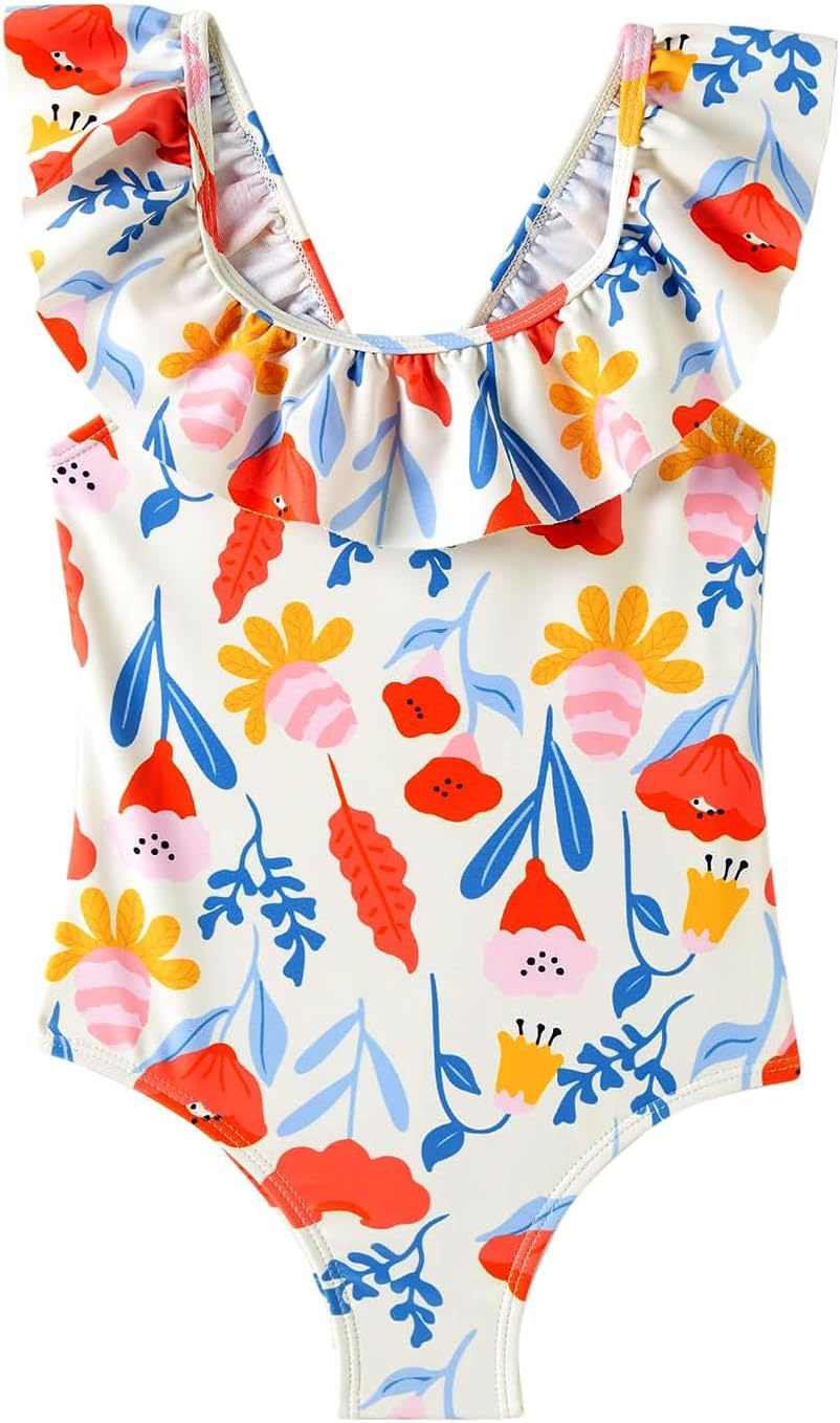 Girls One Piece Swimsuits Toddler Bathing Suit Little Kids Cute Swimwear Quick D...
