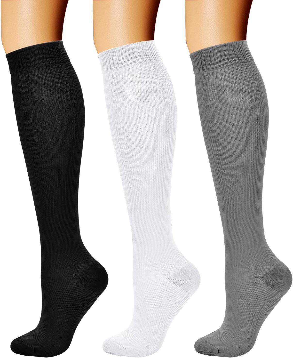 CHARMKING Compression Socks for Women & Men Circulation (3 Pairs) 15-20 mmHg is...