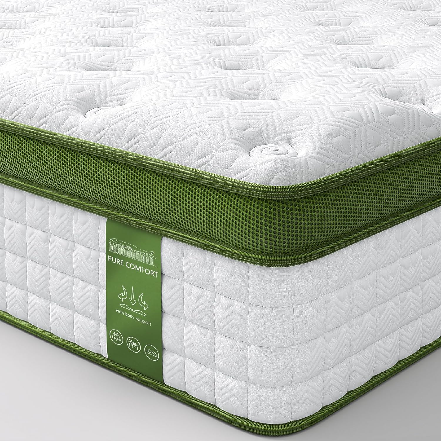 BedStory Queen Mattress, 12 Inch Hybrid Mattress Queen Size in a Box with Gel Me...