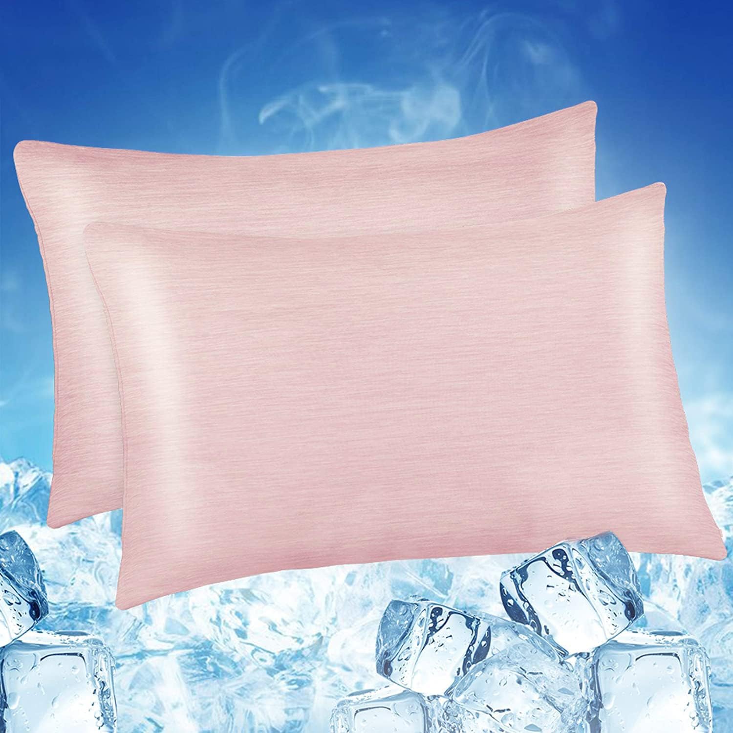 LUXEAR Cooling Pillow Cases, 2 Pack Cooling Pillow Cover with Japanese Q-Max 0.5...