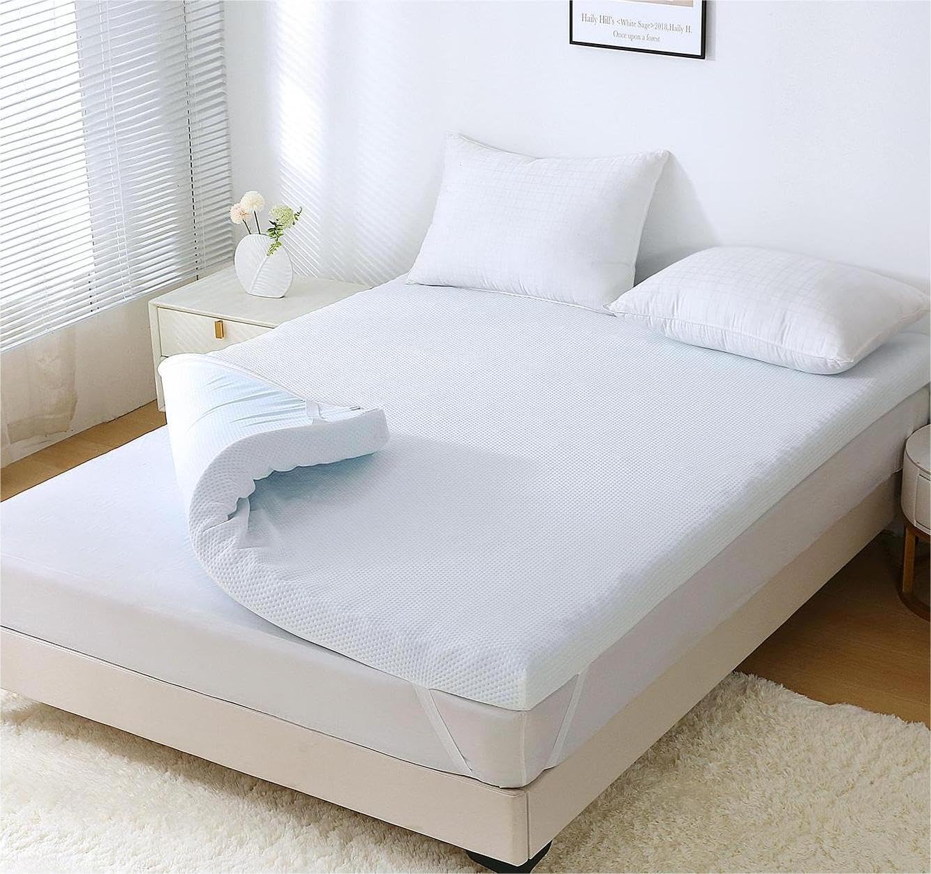 3 Inch 7-Zone Full Mattress Topper, Egg Crate Foam Mattress Topper Full Size for...