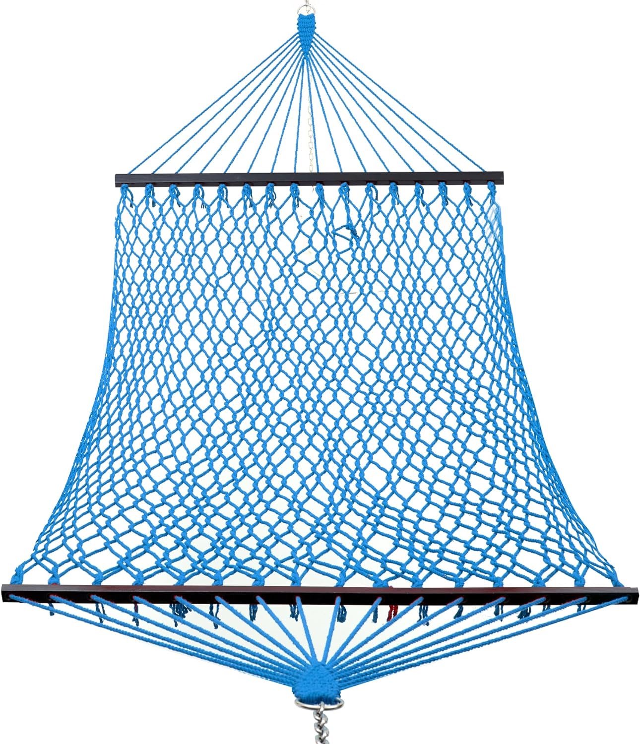 12ft Rope Hammocks, 46'' Wide Hardwood Spreader Bar (Aqua, Twin) Aqua Twin