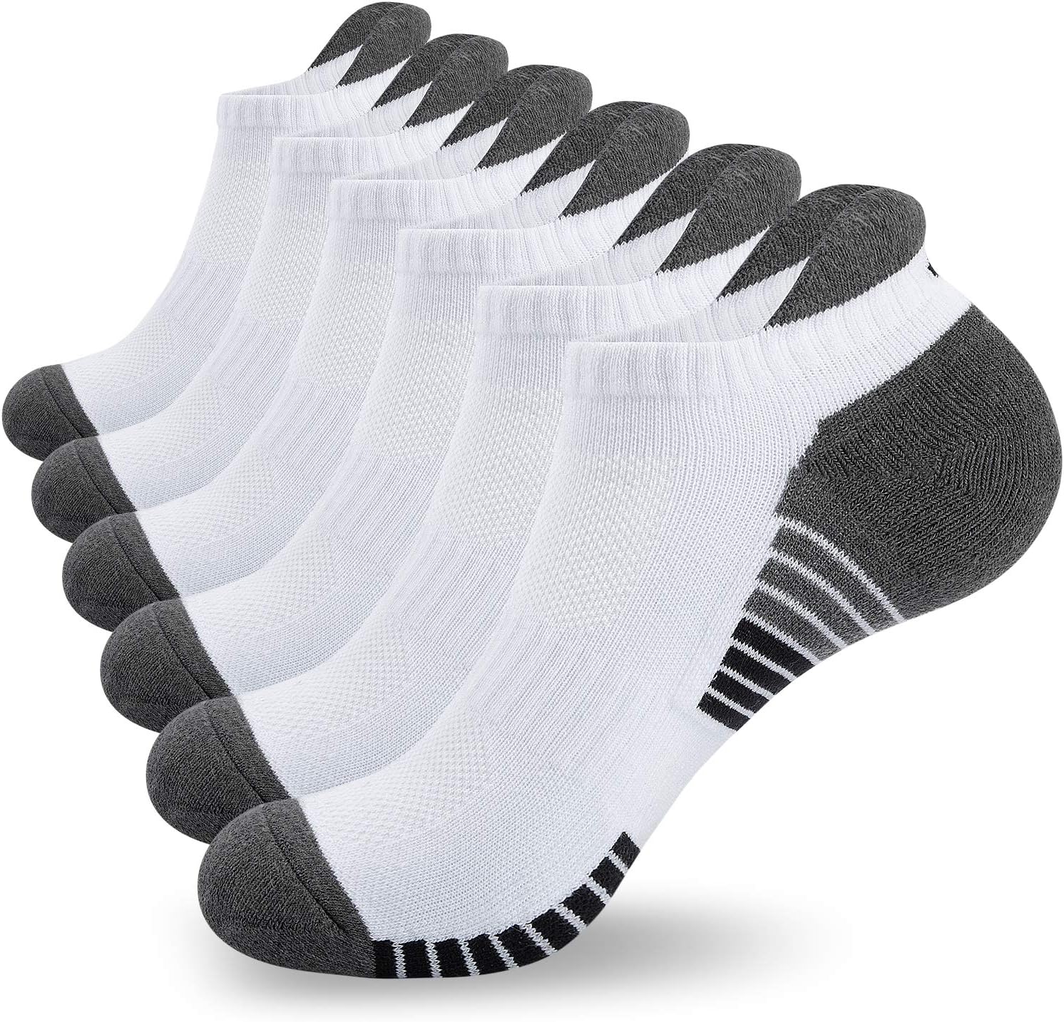 anqier 6 Pairs Mens Running Socks, Cushioned Walking Socks Anti-Blister Trainer...