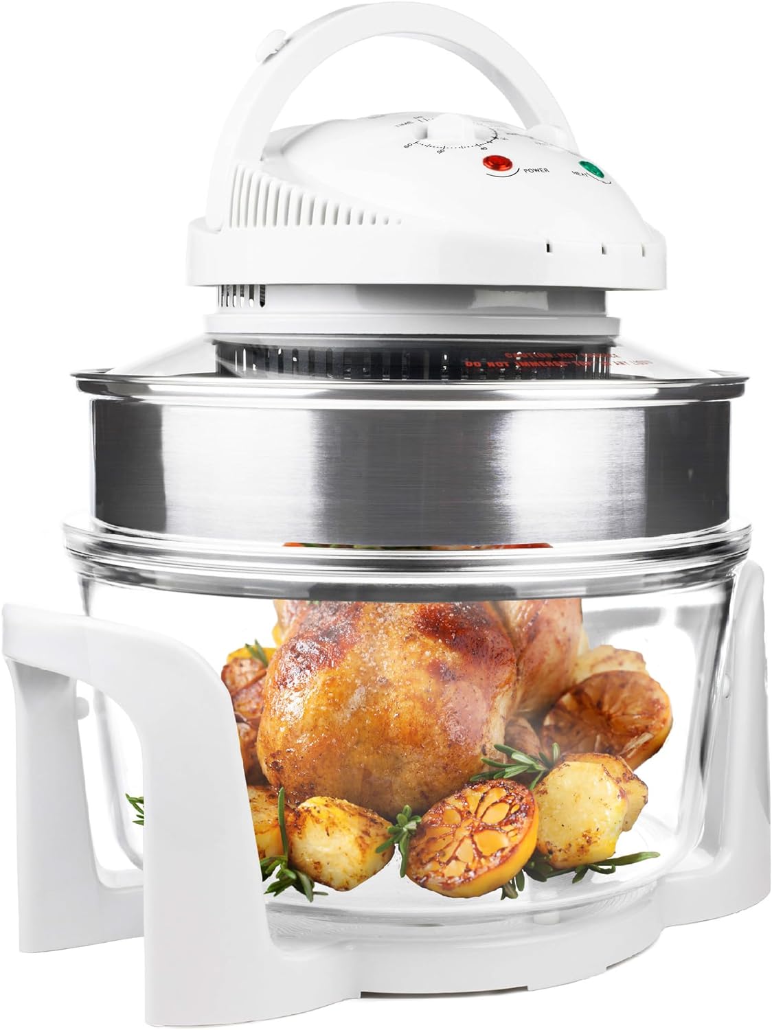 Andrew James Premium Halogen Oven Air Fryer, Spare Bulb,1400W with Accessories S...