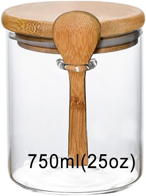 Yalucky Glass Jars with Airtight Lid and Spoon, Glass Food Storage Jars Containe...
