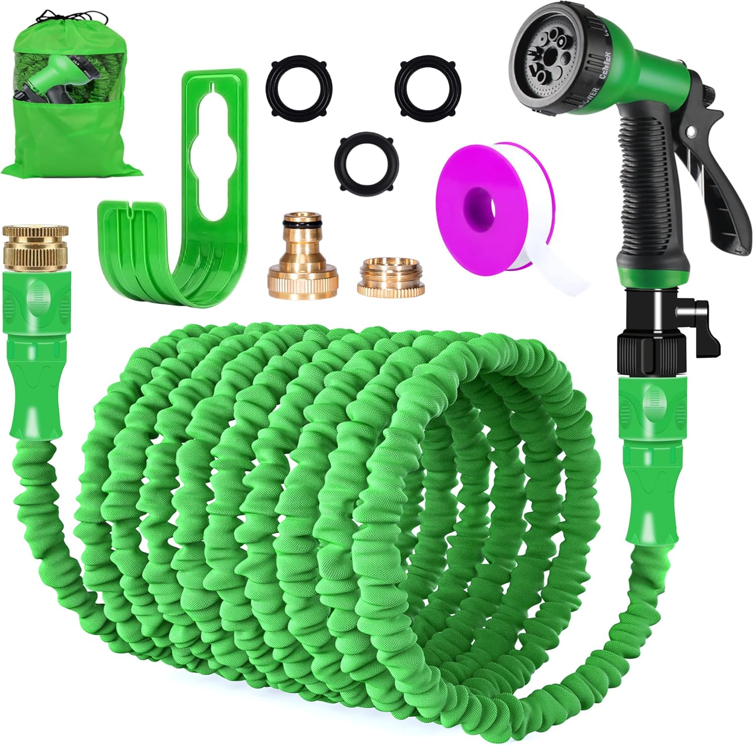 Expandable Hose Pipe 50ft Lightweight Garden Hose with 8 Function Spray Gun for...