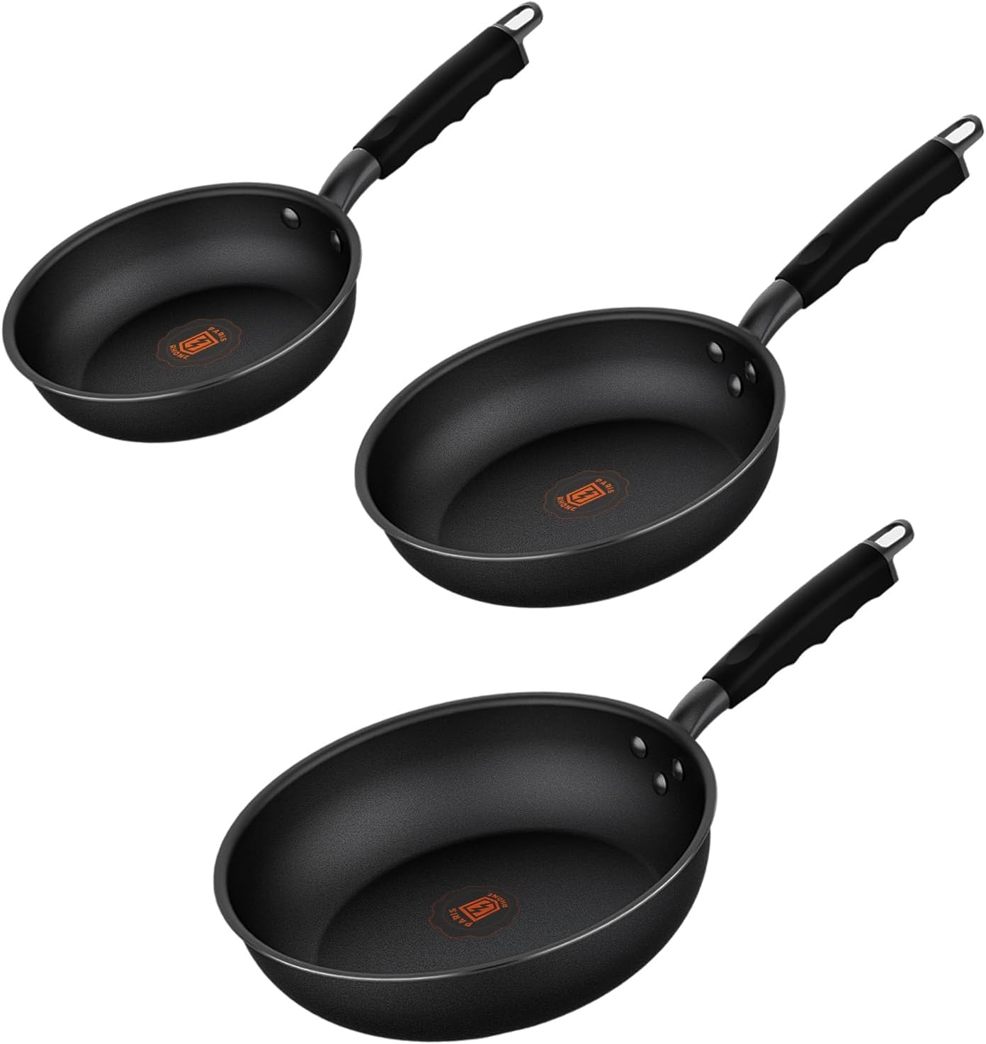 PARIS RHÔNE 3PCS Non Stick Frying Pan Set, 20cm, 24cm & 28cm Frying pan Inductio...