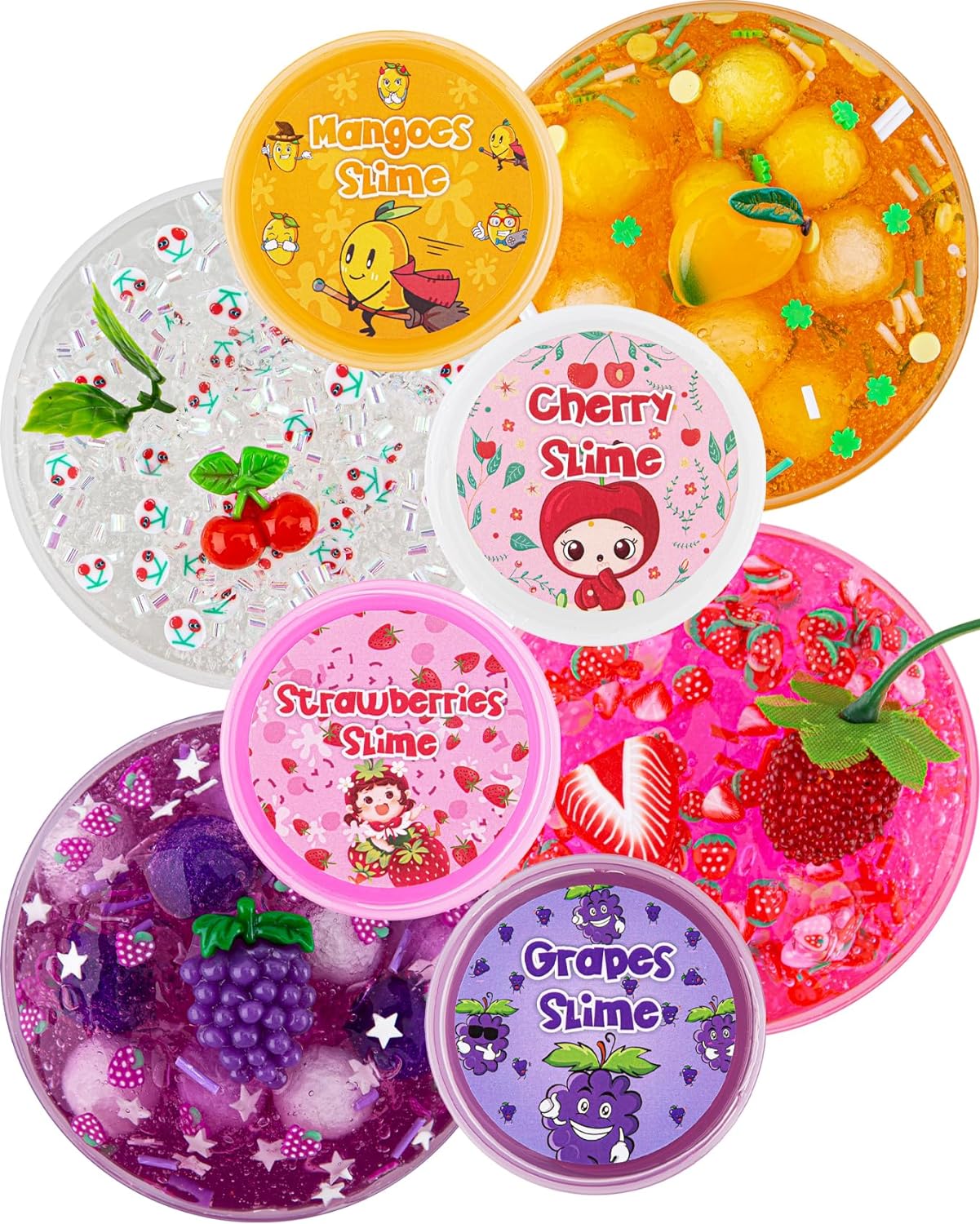 Okaybee 4 Pack Fruit Slime Kit, 400 mL Clear Slime for Kids, Jelly Cube Crunchy...