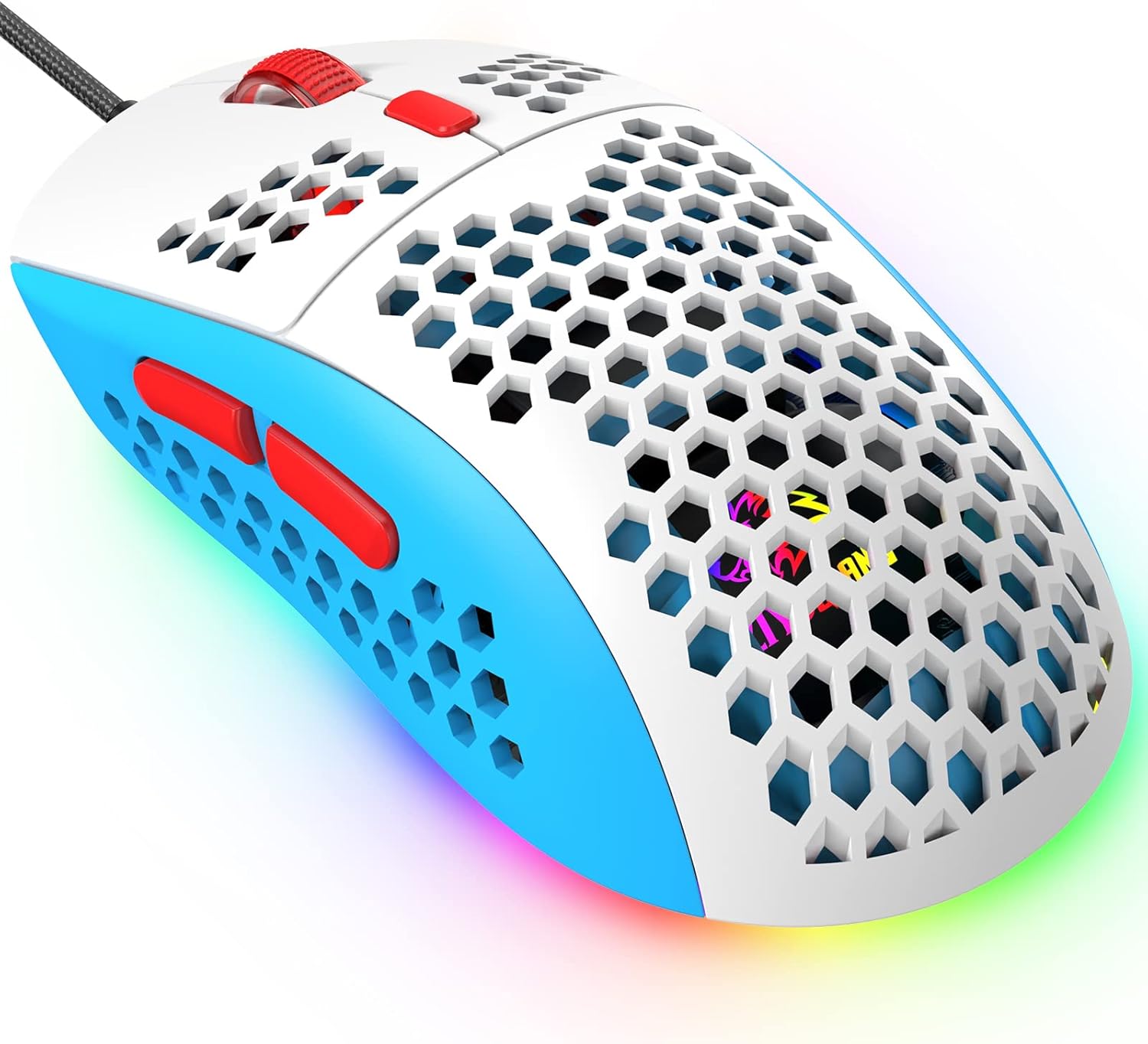 KUIYN 383 PRO M8 Ultralight Wired Gaming Mouse, Lightweight Honeycomb Shell, 6 R...