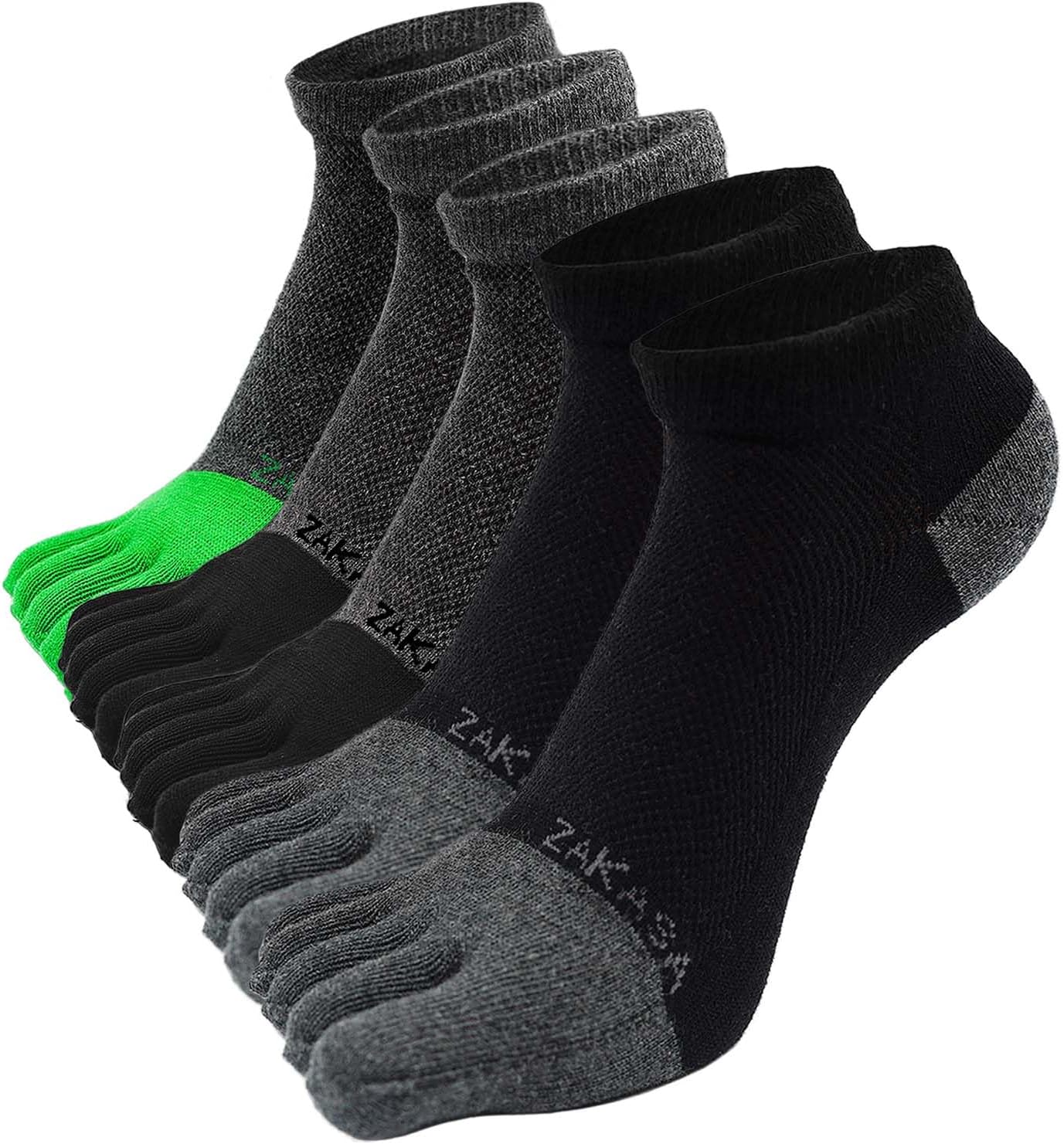 PUTUO Sports Toe Socks for Men: Trainer Sock for Men Anti-Blister 5 Toe Running...