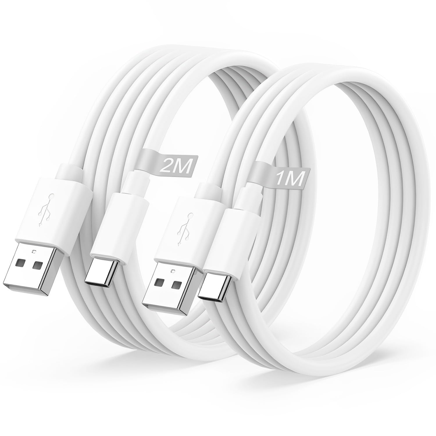 DDXCAW USB C Charger Cable, [2M+1M/ 2 Pack] USB-A to USB-C Cable Fast Charging C...