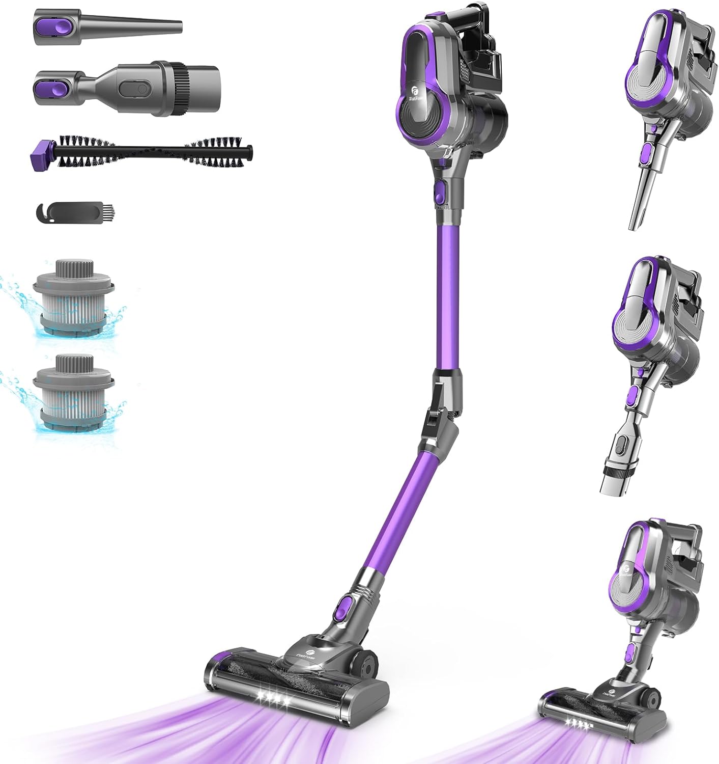 FixtFixer Cordless Vacuum Cleaner, 350W/30000Pa High Efficient Suction Power, 55...