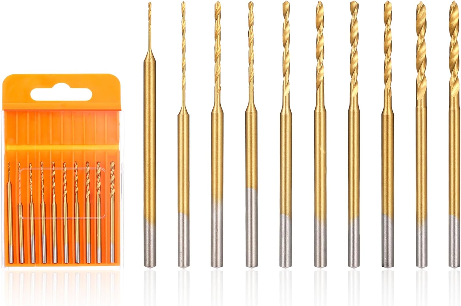 Uolor Mini Twist Drill Bit Set, 10Pcs Micro Engraving Drill Bits, 0.6mm-2.2mm, H...