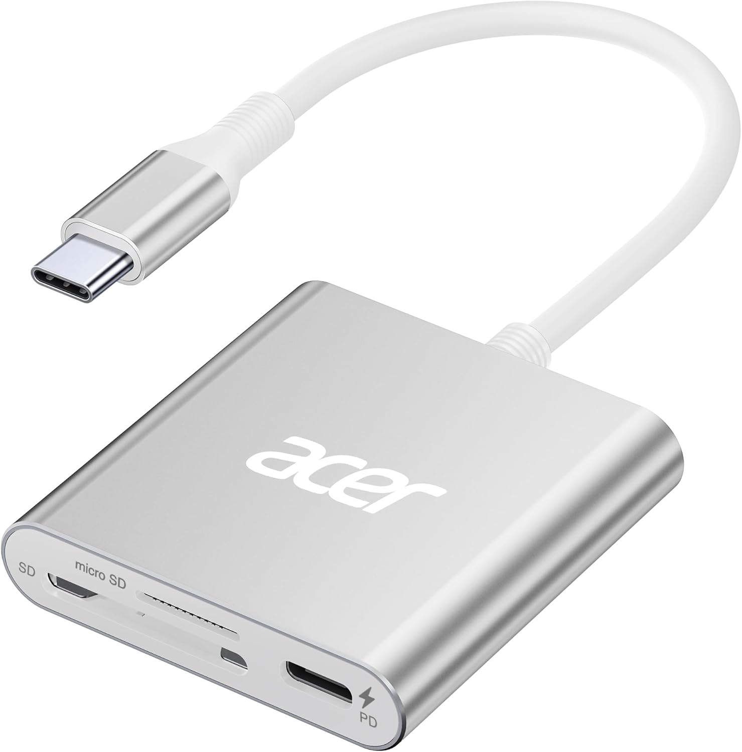 Acer UHS-II USB C SD Card Reader with 100W PD Port, 3-in-1 Type-C SD 4.0 Memory...