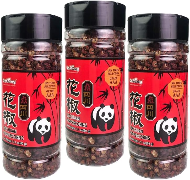 ONETANG Sichuan Peppercorns, 6.3oz(180g), Authentic Szechuan Whole Red Peppercor...