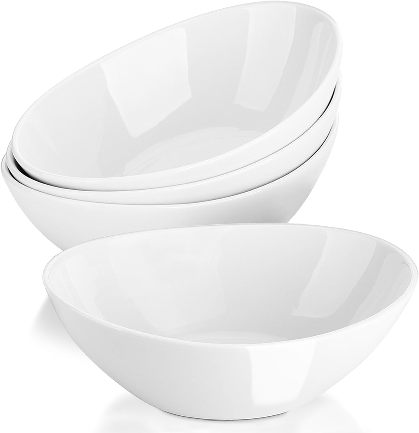 LIFVER Salad Bowl, 36oz White Porcelain Bowls Set of 4 for Pasta, Cereal, Soup,...