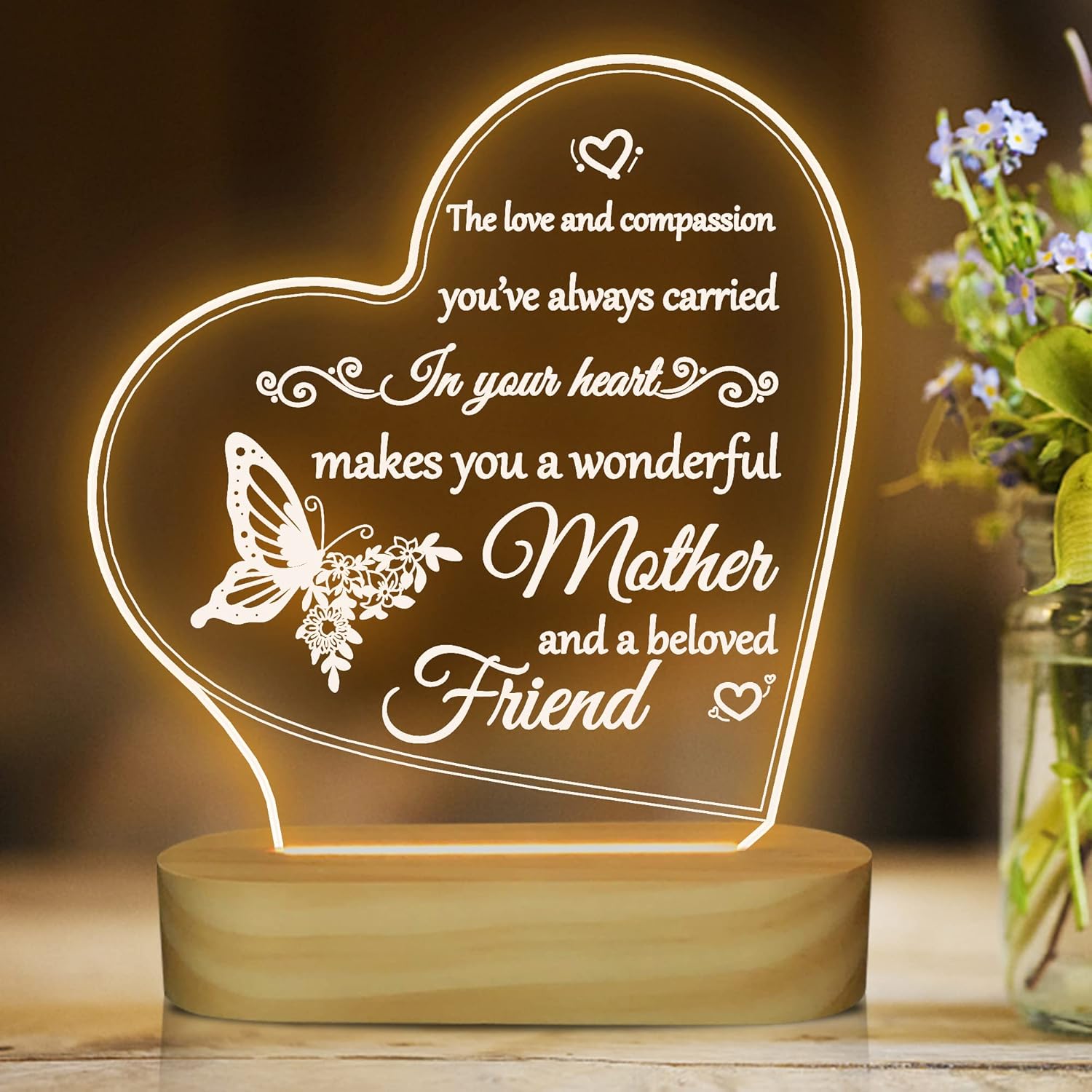 Attivolife Mum Birthday Gifts, Special Mum Night Light LED Table Lamp, Unique Gi...