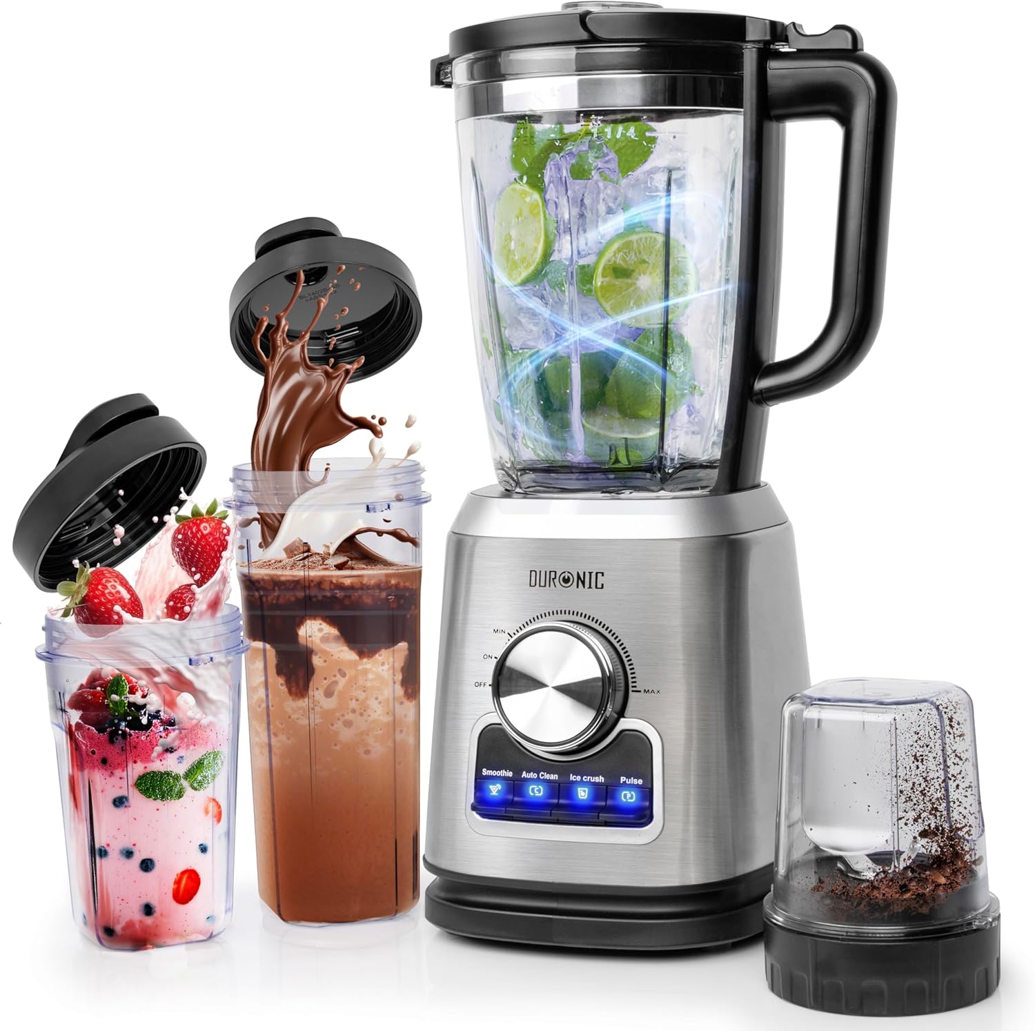 Premium Duronic Jug Blender BL114, Exceptional Blender with Coffee Grinder Mill,...
