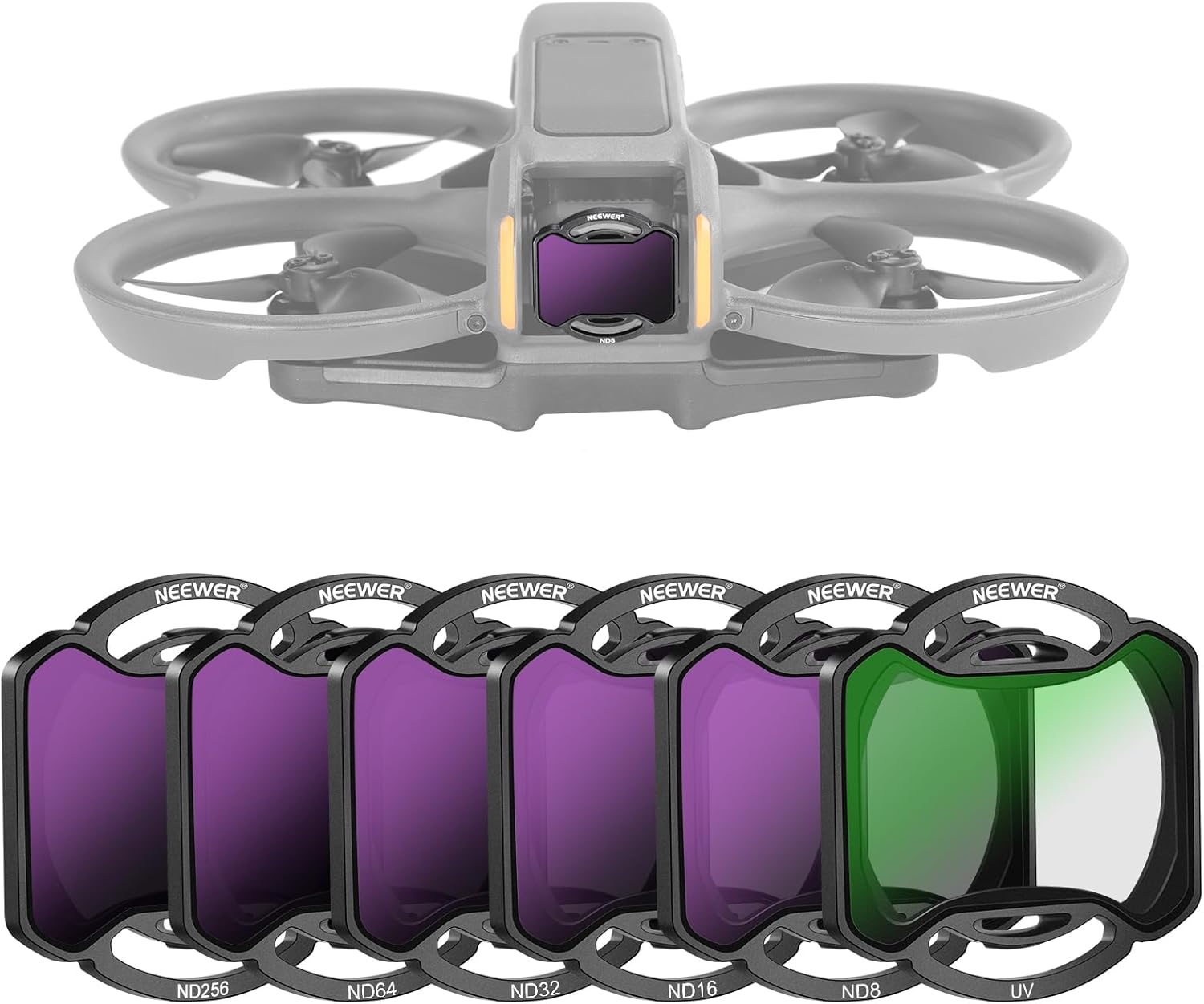 NEEWER Snap On ND&UV Filter Set Compatible with DJI Avata 2, 6 Pack UV & Neutral...