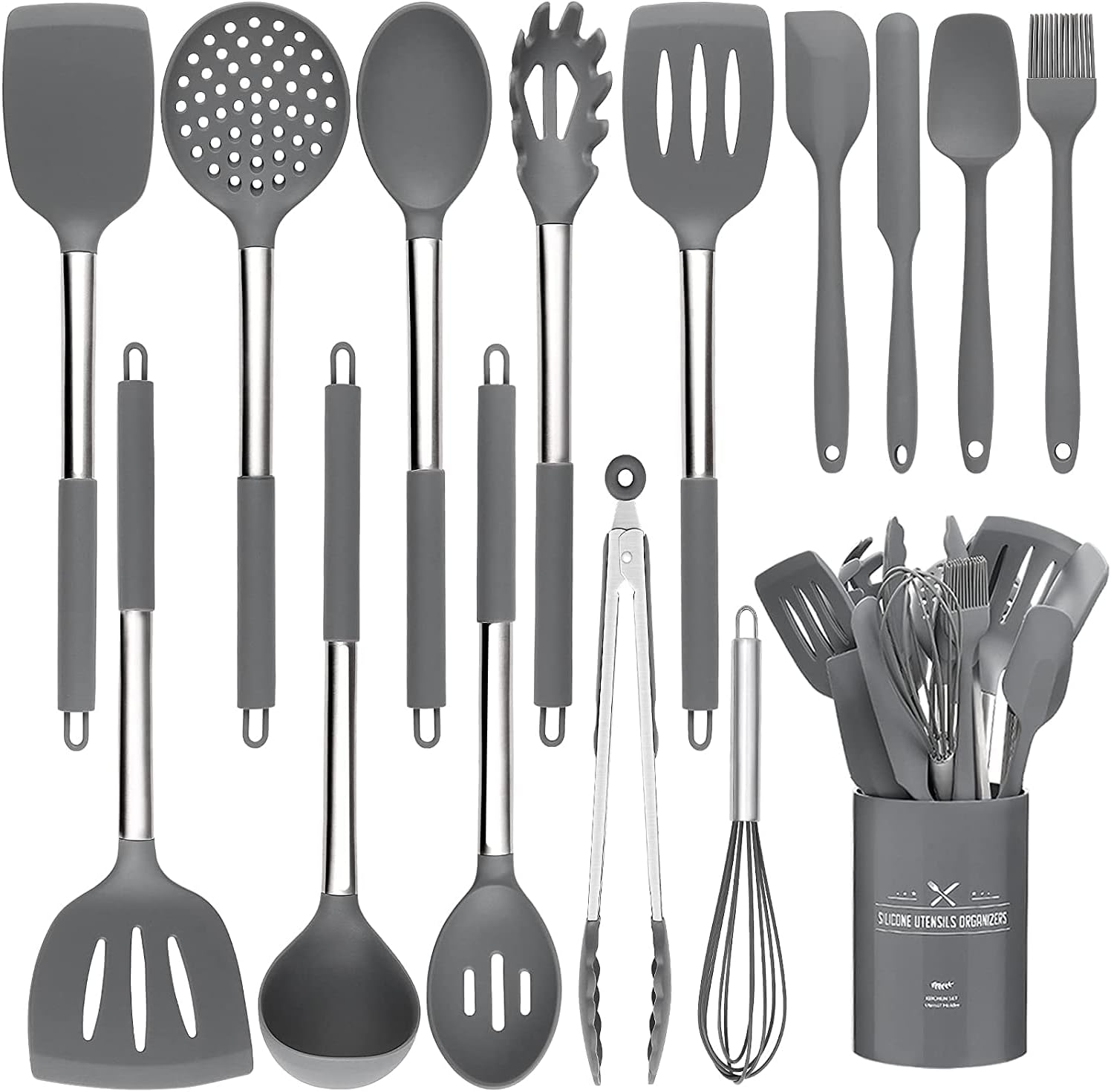 15 PCS Silicone Kitchen Cooking Utensils Set, Special Heat-Resistant Utensil Set...