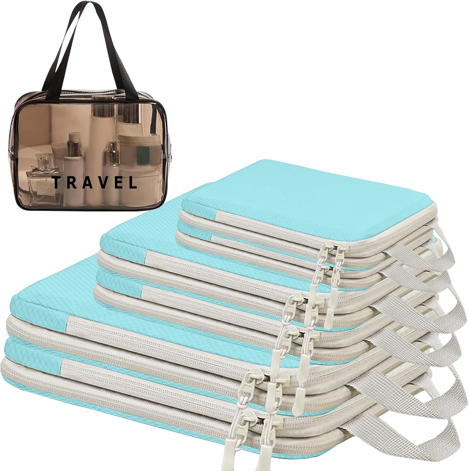 SWIHELP Compression Packing cubes 7PCS Cubes for Carry on Luggage Travel Organiz...