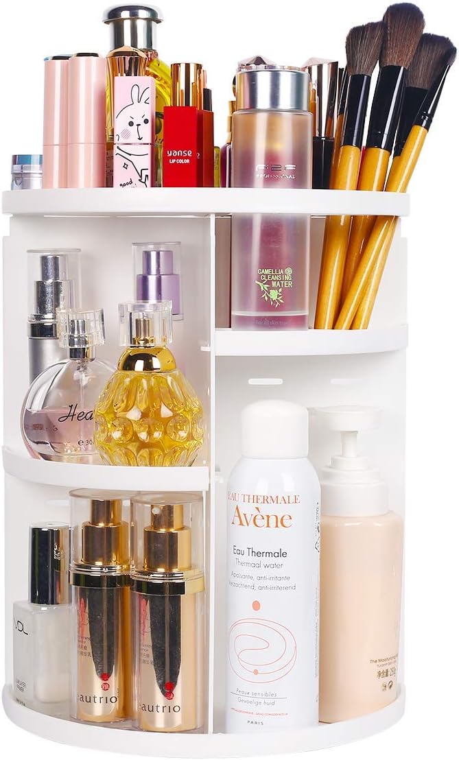 ELOKI Makeup Organiser, 360 Degree Rotating Beauty...