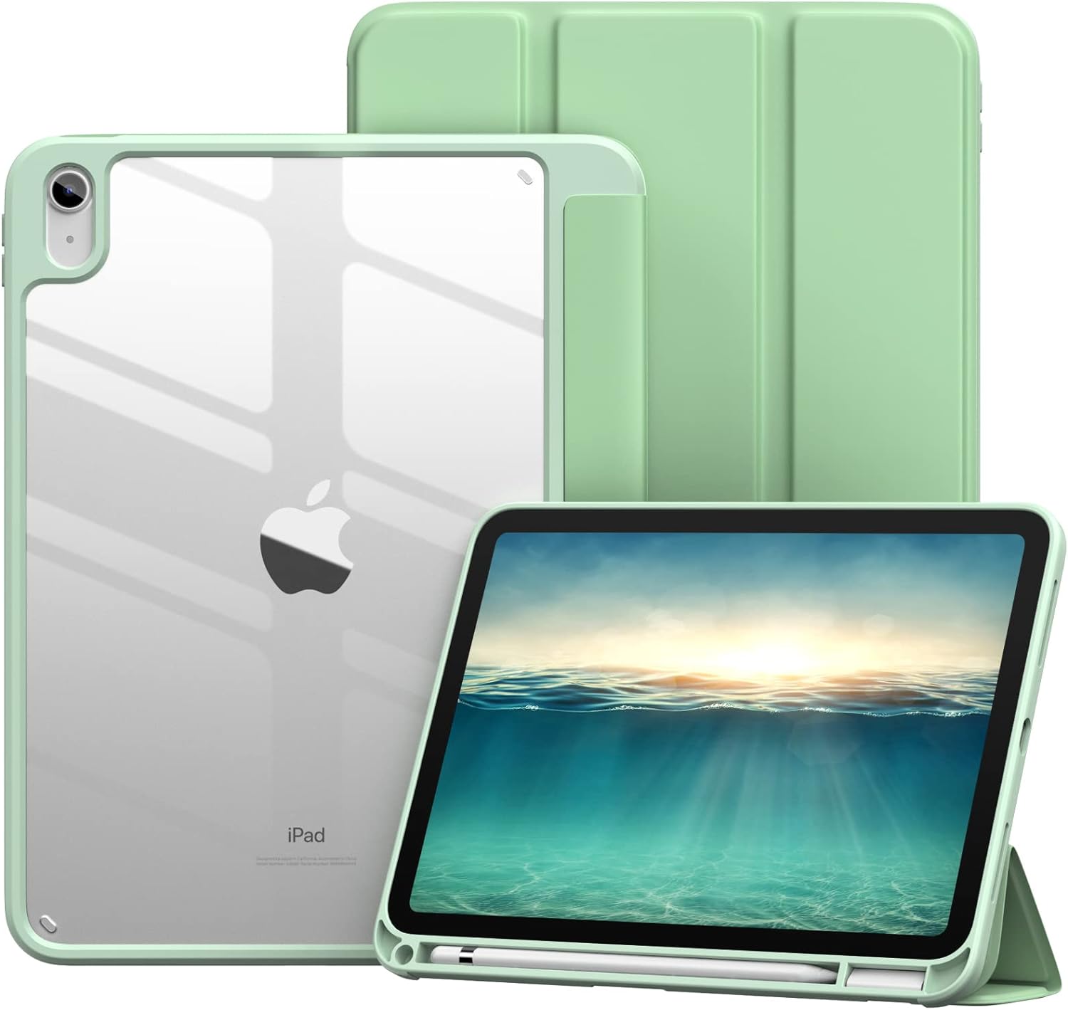 Vobafe for iPad 10th Generation Case 2022 with Apple Pencil Holder, PC Crystal C...