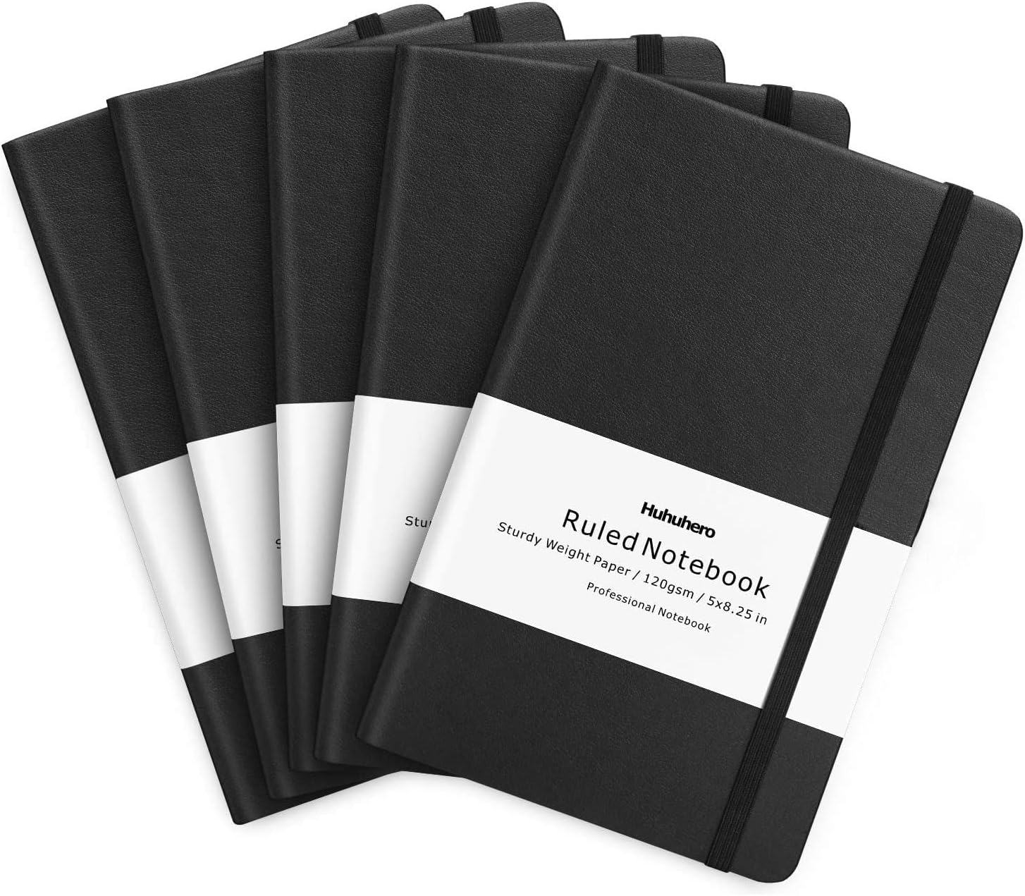 Huhuhero Lined Notebook Journal, 120Gsm Thick Paper Journals for Writing, 5 Pack...