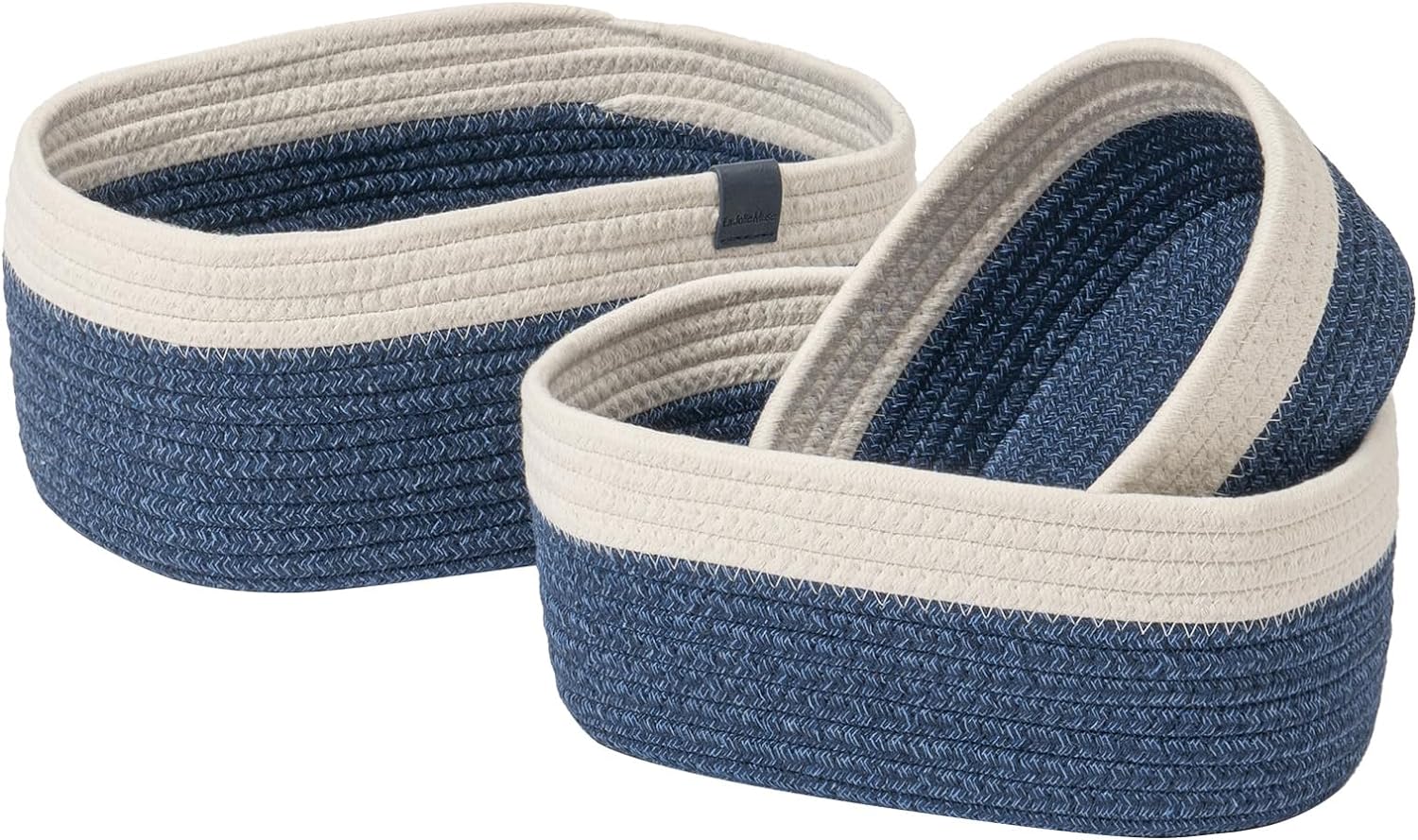 LA JOLIE MUSE Woven Storage Baskets for Organizing, Small Felt and Jute Wicker B...