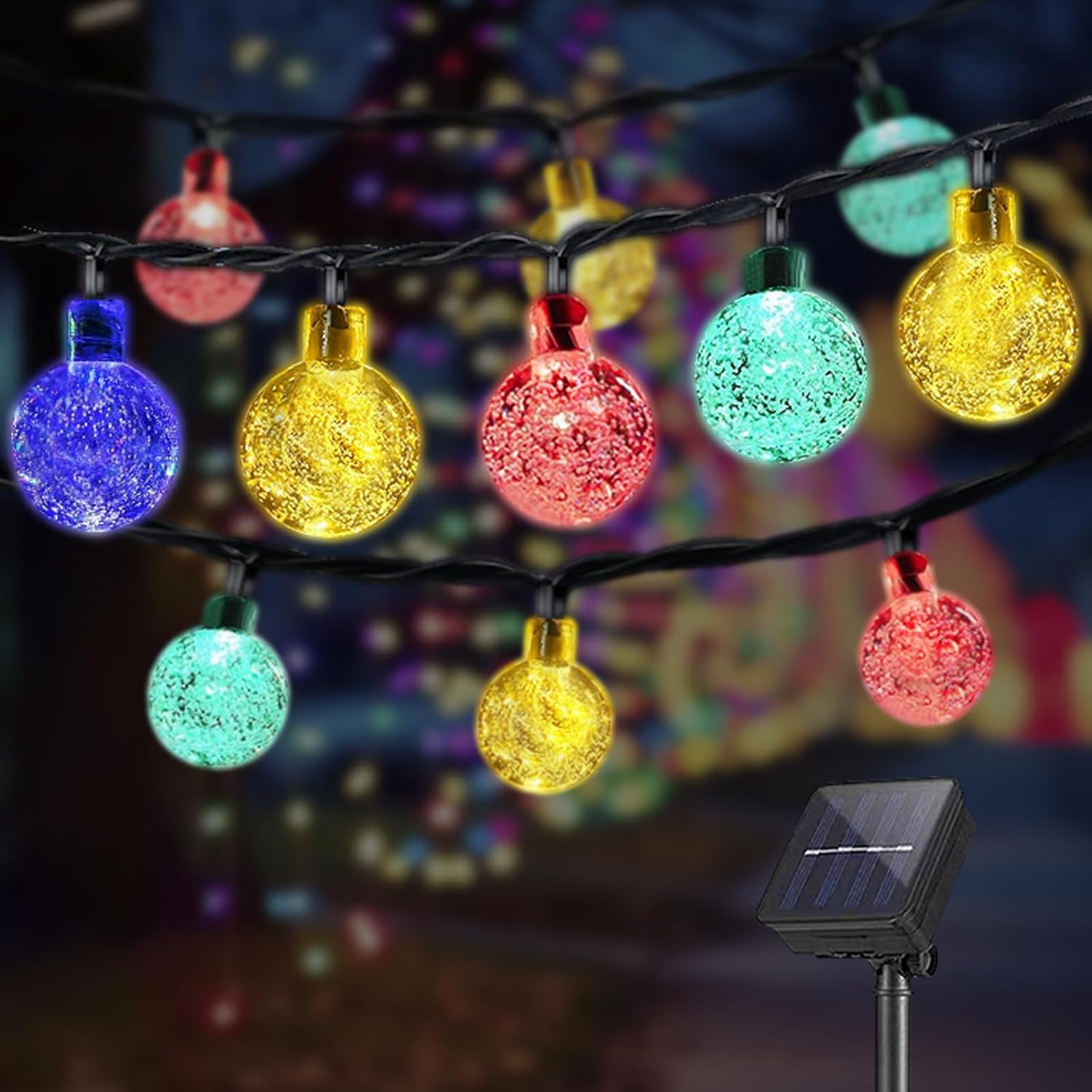 LQWELL Solar Fairy Lights for Outdoor Garden, Solar Chain Light Crystal Balls 40...