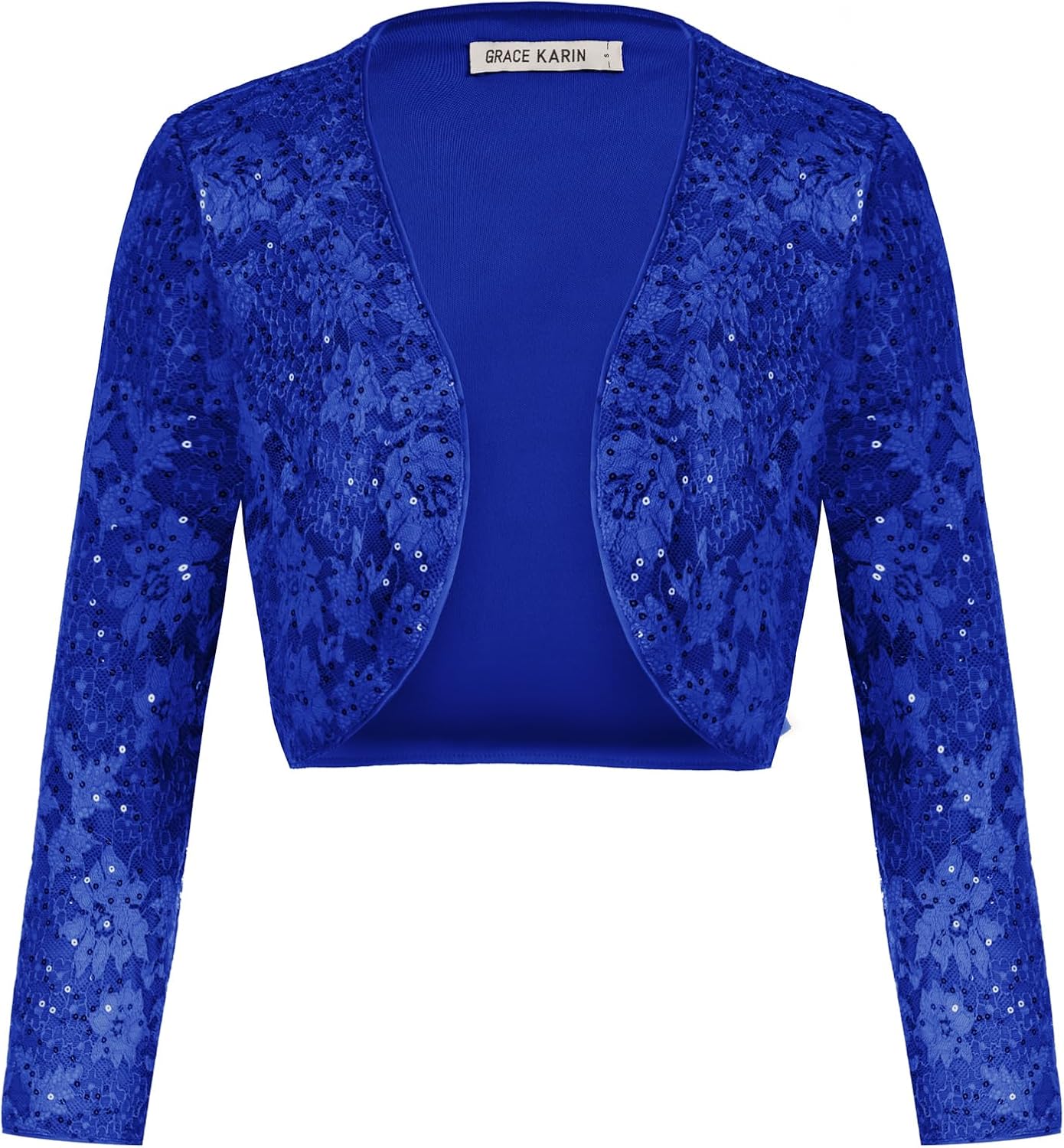 GRACE KARIN Women Sparkle Glitter Sequin Lace Shrug 3/4 Sleeve Cardigan Vintage...