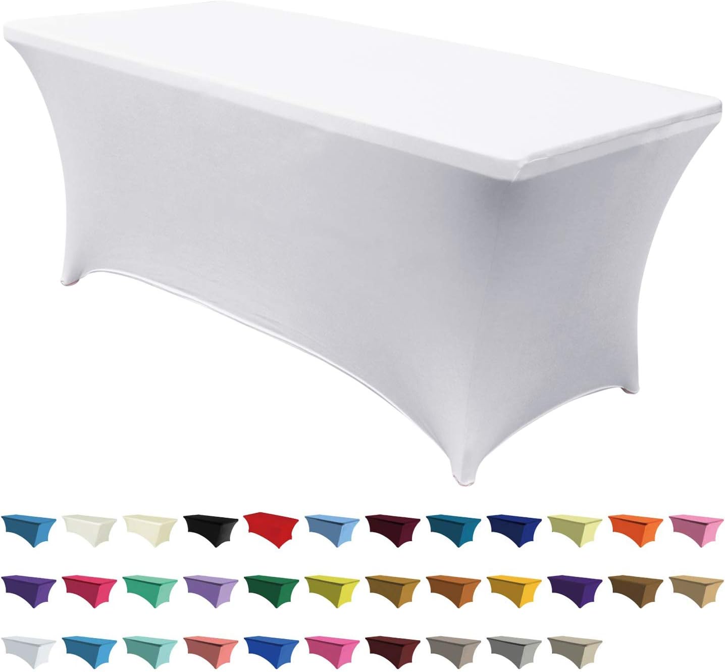 ABCCANOPY Spandex Tablecloths for 6 ft Home Rectangular Table Fitted Stretch Tab...