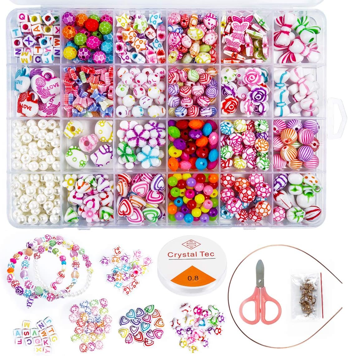 Highttoy 550+Pcs Bracelet Making Kits for Girls Jewelry Making Kit Girls Birthda...
