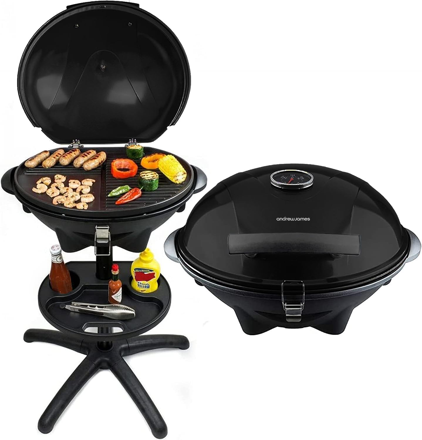 Andrew James BBQ Electric Grill Barbecue with 5 Temperature Settings, Thermostat...