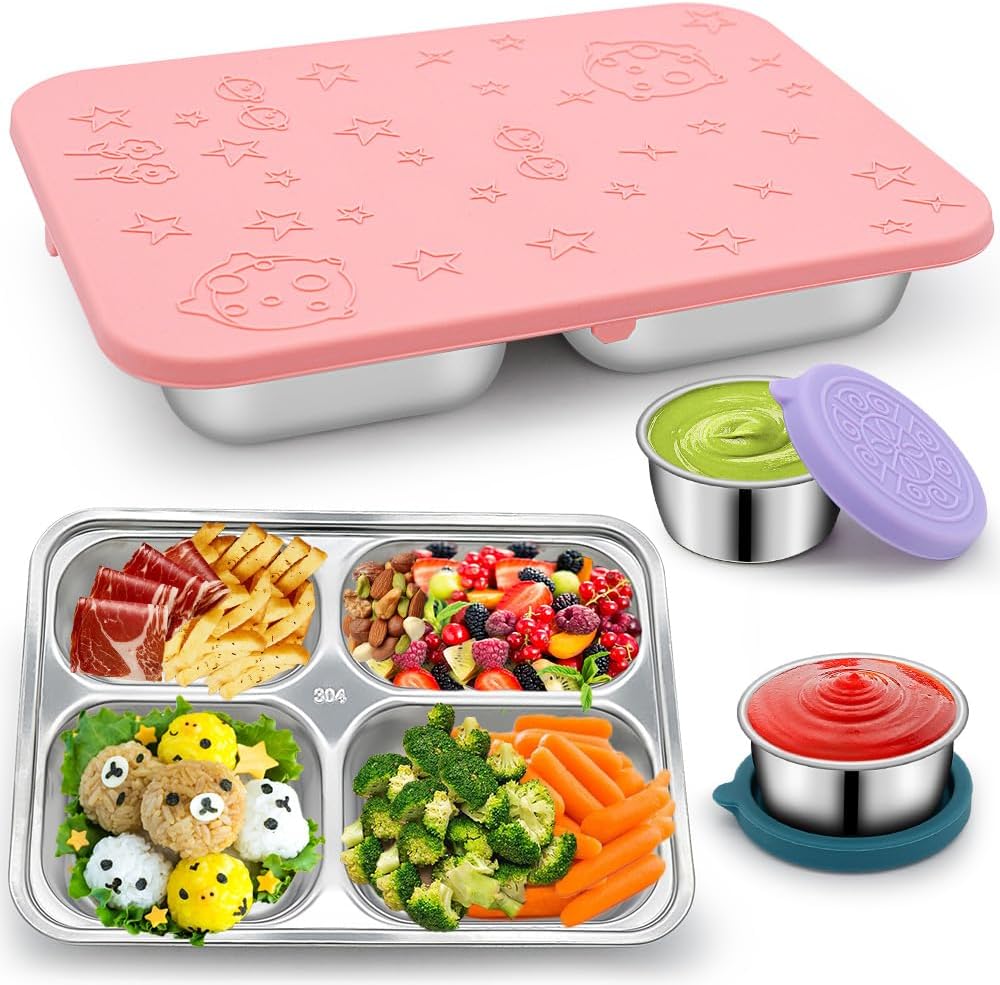 Bento Lunch Box Container for Babies&Toddlers Stainless Steel Lunch Box Kids Cut...