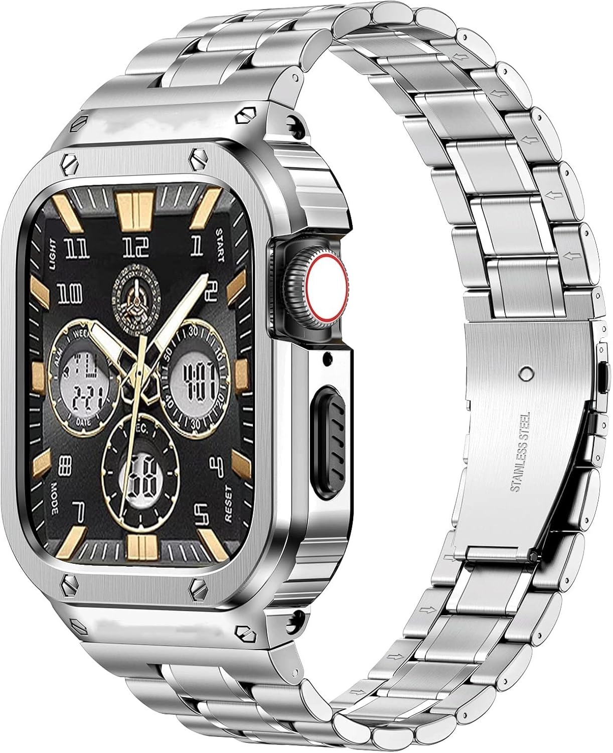 MioHHR Stainless Steel Watch Band with Case Compatible for Apple Watch Bands 38/...