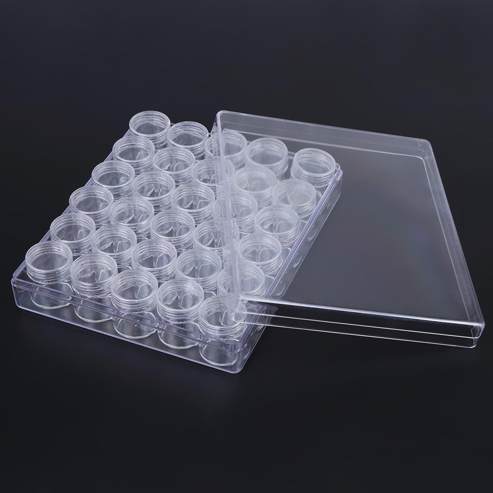 30pcs Cosmetic Containers, Small Clear Container Jars Plastic Jewelry Bead Stora...