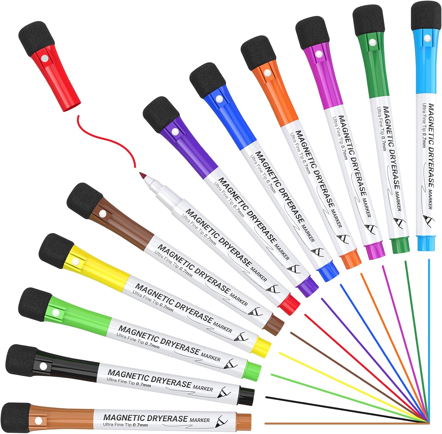 APOGO Whiteboard Pens Whiteboard Markers: 12 Magnetic Whiteboard Pens and Eraser...