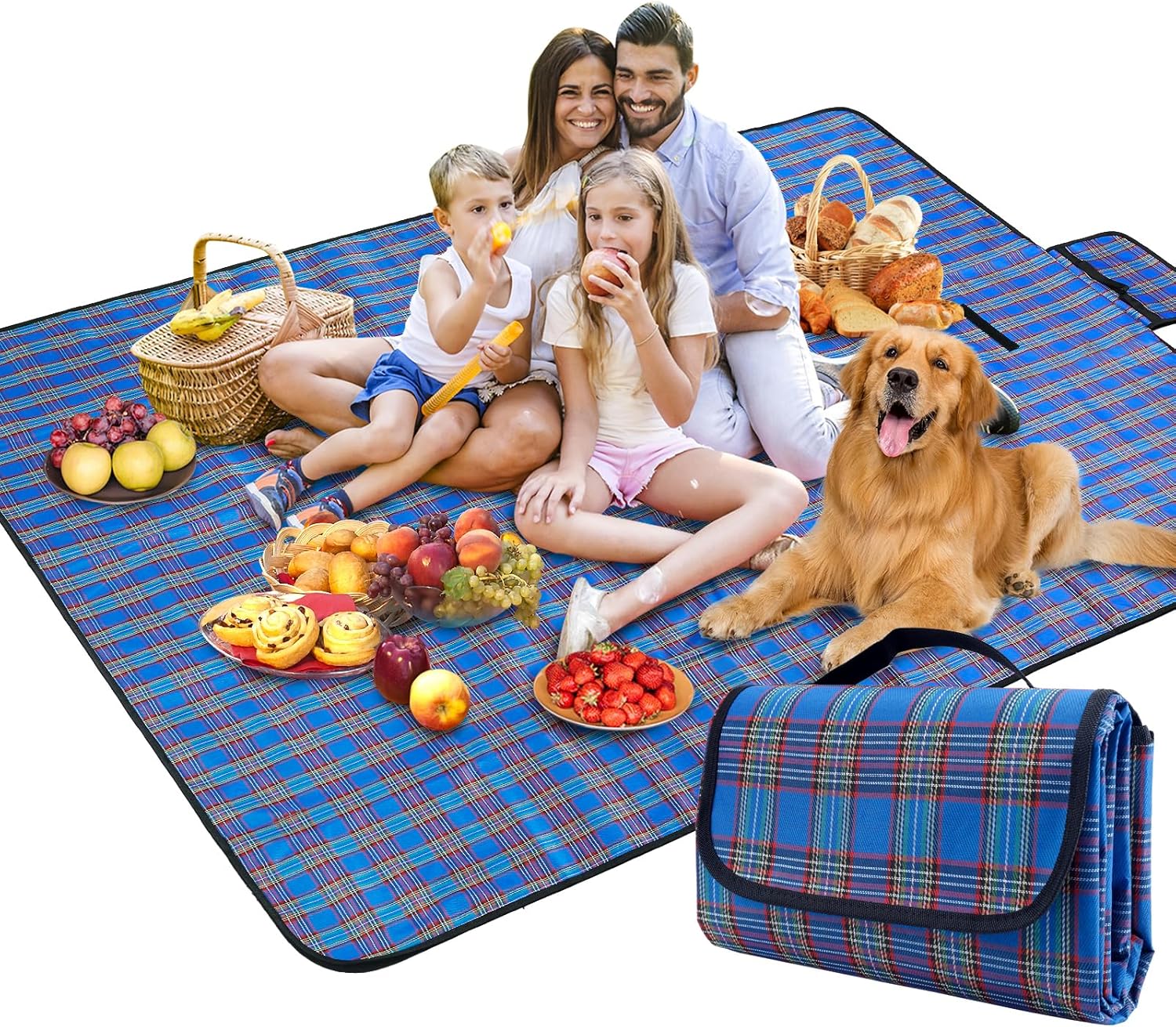 SOMIYAMI Picnic Blanket Waterproof, Tartan Camping Blanket, Picnic Mat With Carr...