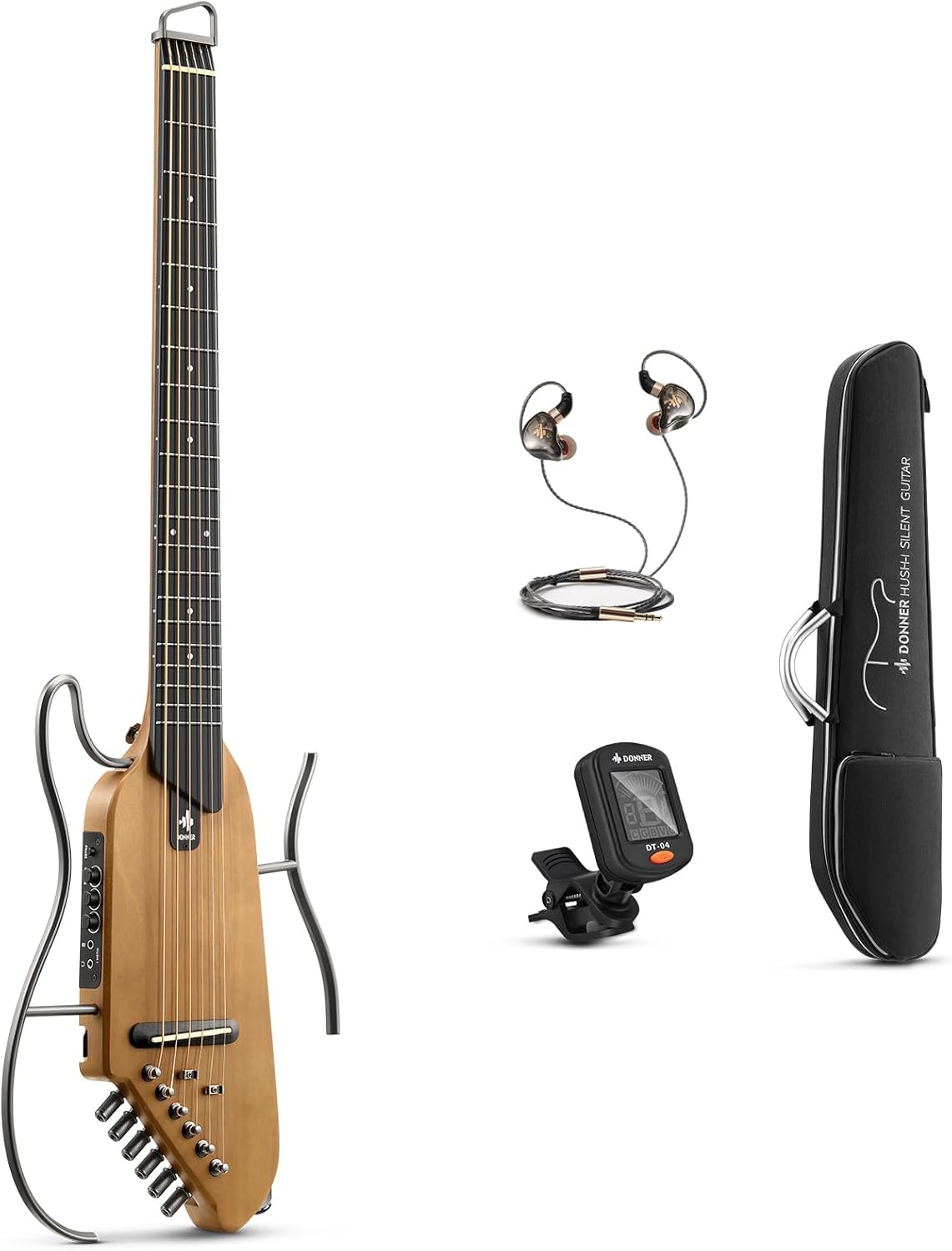 Donner HUSH-I Guitar For Travel - Portable Ultra-Light and Quiet Performance Hea...