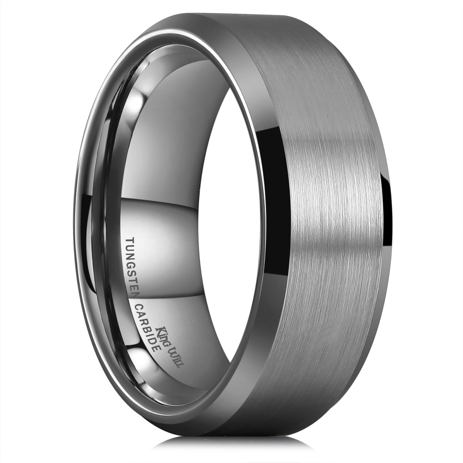 King Will Tungsten Ring, Special Men's Wedding Band with Matte Finish, High-Qual...