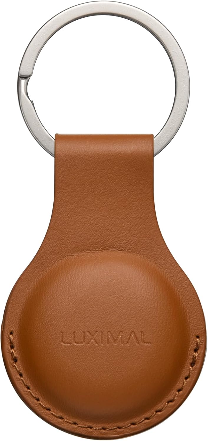 LUXIMAL Airtag Keyring,PU Leather Airtag Holder with Keychain,Scratch Resistant,...