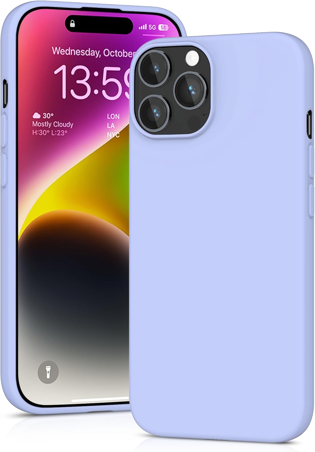 YATWIN Silicone Case for iPhone 14 Pro Max, Soft-Touch, Shockproof, DustProof, A...