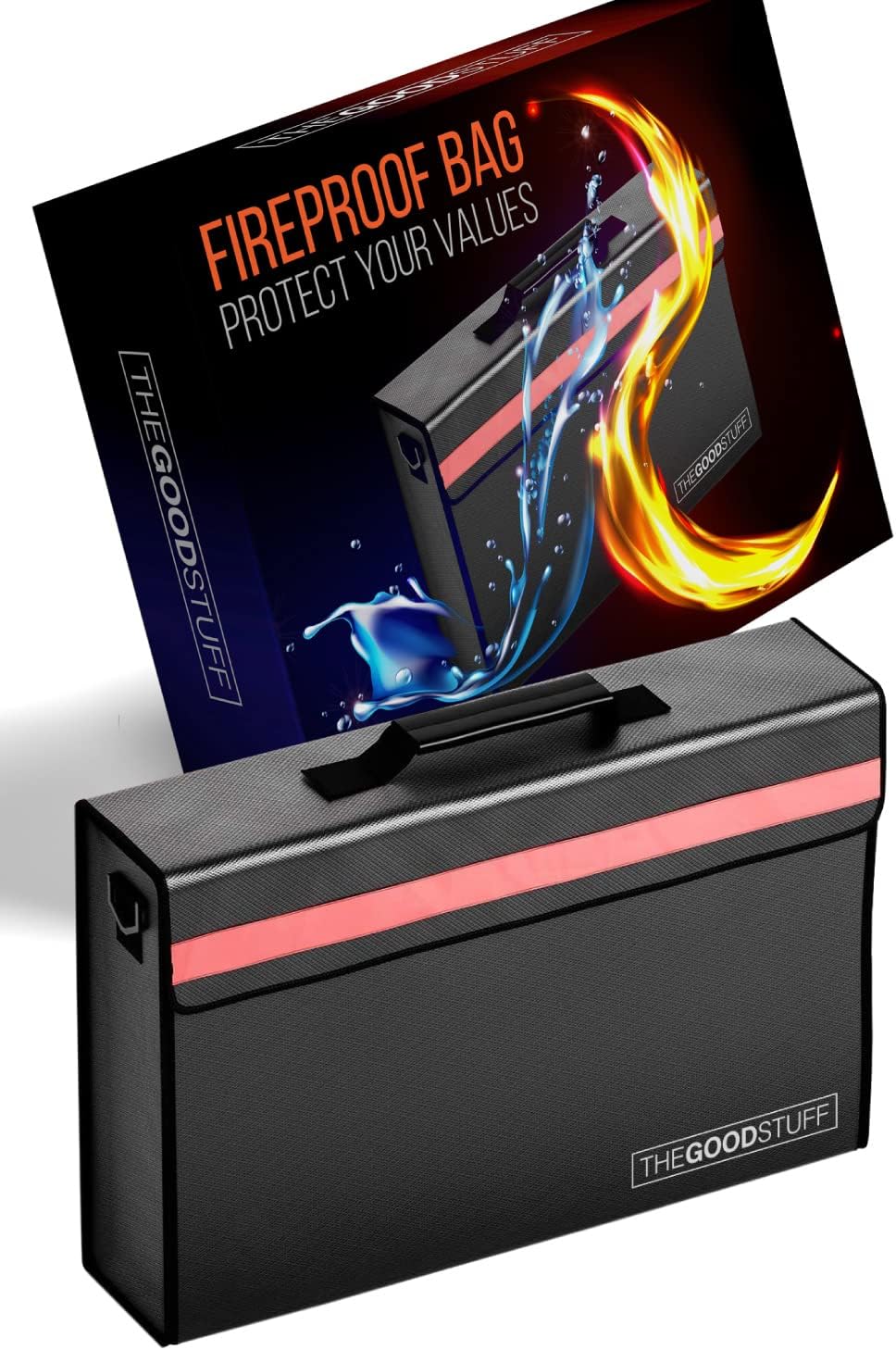 Fireproof Document Box for Legal Documents, Passports, Cash, and Contracts, 5" x...