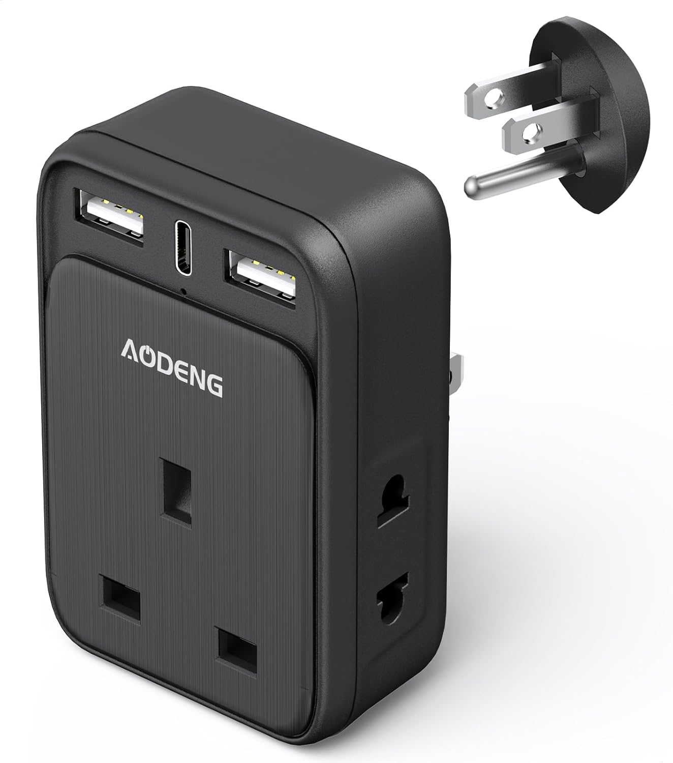 UK to US Plug Adapter, 6 IN 1 USA Travel Adapter w...