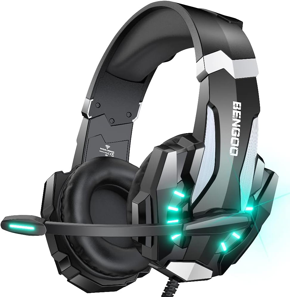 BENGOO G9000 Stereo Gaming Headset for PS4 PC Xbox One PS5 Controller, Noise Can...