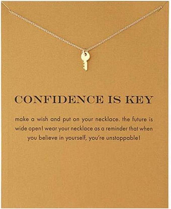 ZYAWP Layered Compass Pendant Necklace with Brave Inspirational Message Card Nec...