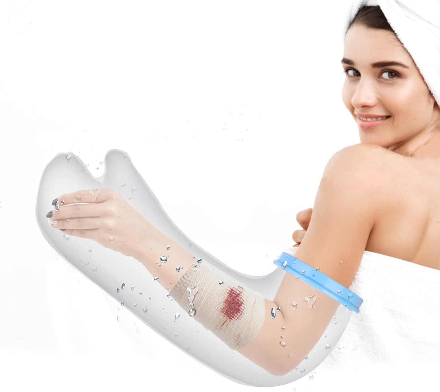 SUPERNIGHT Waterproof Cast Cover for Shower, Adult Half Arm Dressing Cover/Water...