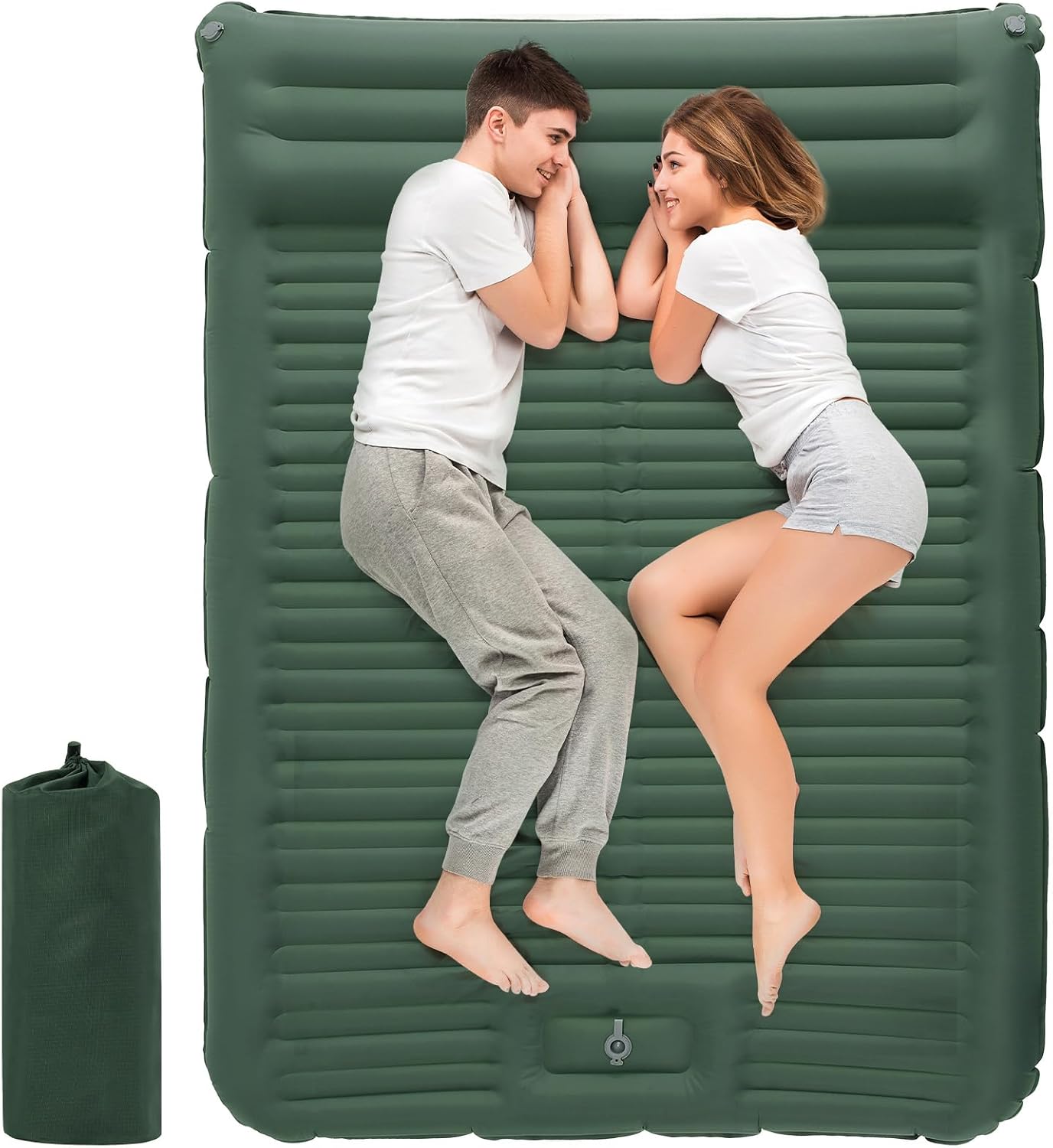 Aptliton Double Camping Mat, Inflatable Sleeping Pad with Built-in Foot Pump for...