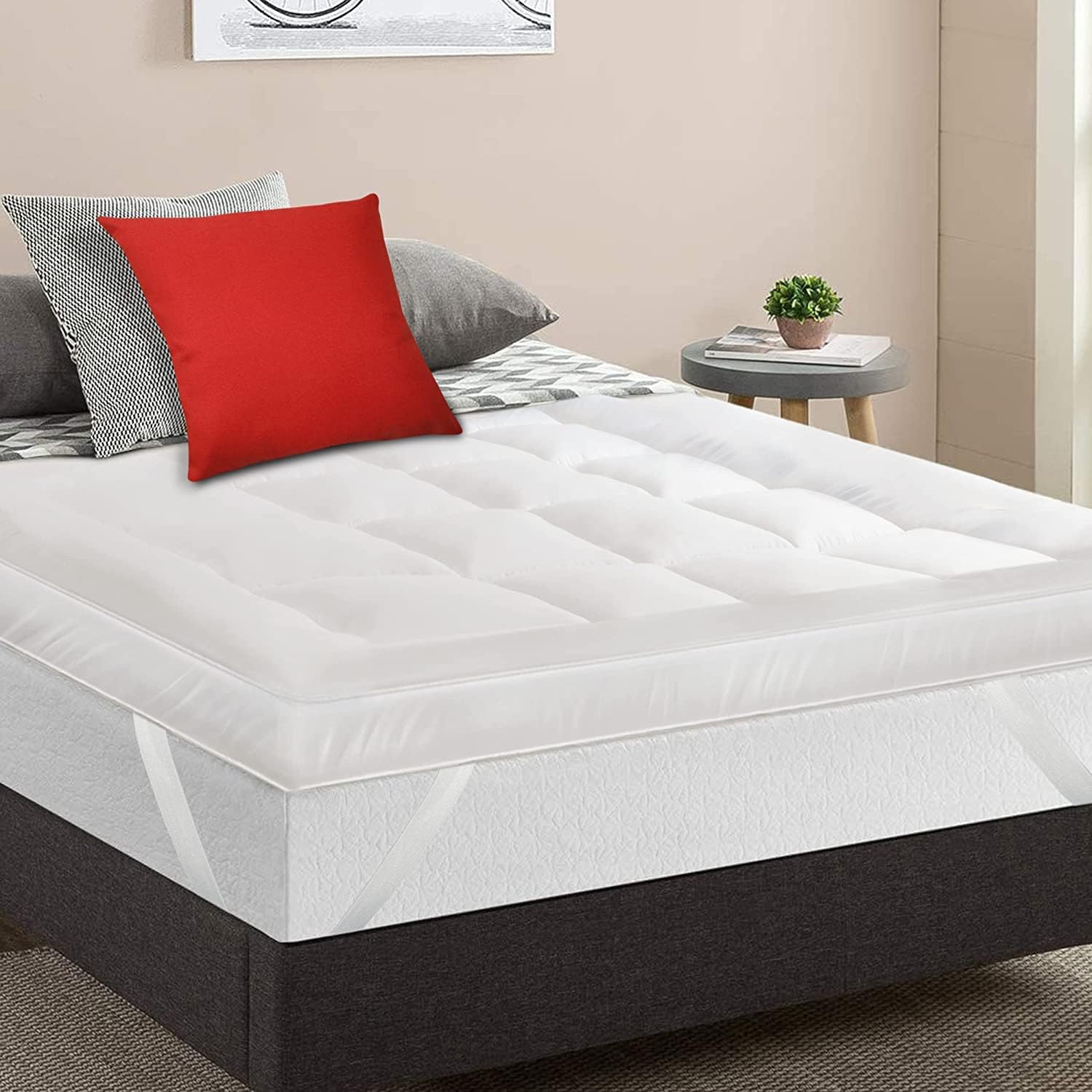 MightySoft Mattress Topper Super King Bed 4 Inches Thick, Quilted & Extra Deep F...